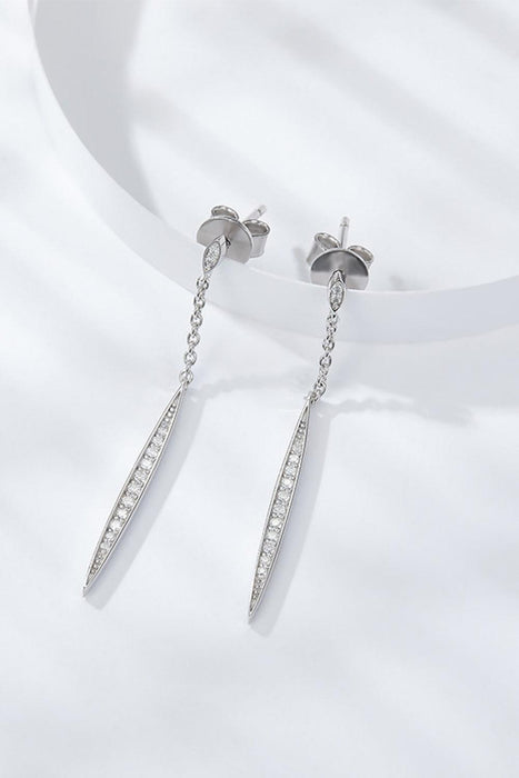 Luxurious Platinum-Plated Moissanite Sterling Silver Earrings