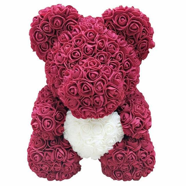 Rose Bear Delight: Unique Floral Surprise for Love and Passion