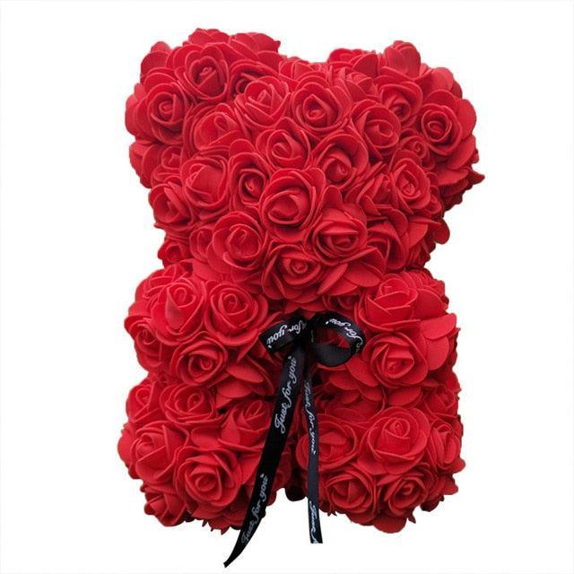 Rose Bear Delight: Unique Floral Surprise for Love and Passion