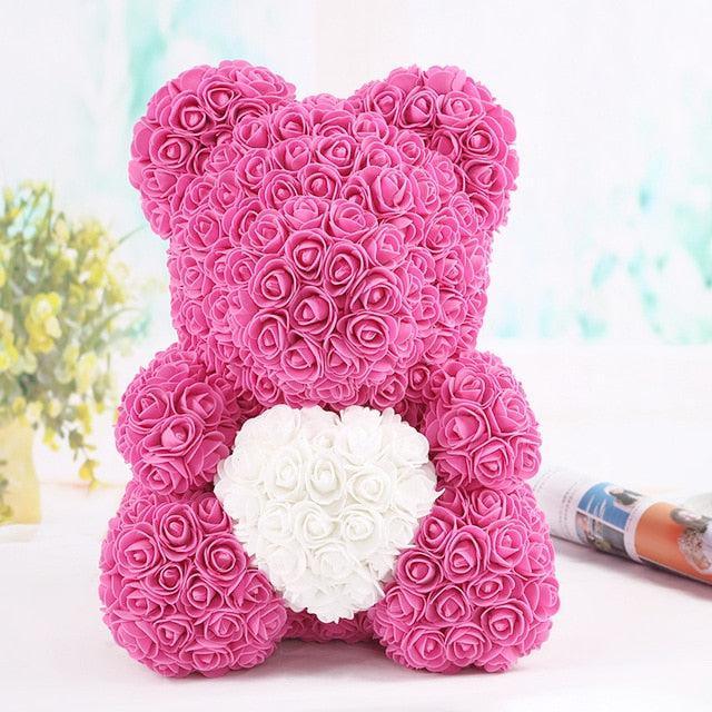 Rose Bear with a Decorative Box: Valentine's Day Artificial Flower Gift