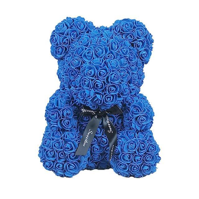 Enchanting Rose Bear in a Elegant Gift Box: Romantic Artificial Floral Surprise
