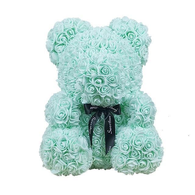 Enchanting Rose Bear in a Elegant Gift Box: Romantic Artificial Floral Surprise