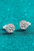 Radiant 2 Carat Moissanite Sterling Silver Stud Earrings with Rhodium Plating - Jewelry Box Included
