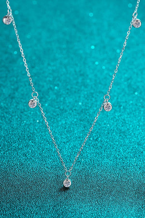 Moissanite Rhodium-Plated Necklace-Trendsi-Silver-One Size-Très Elite