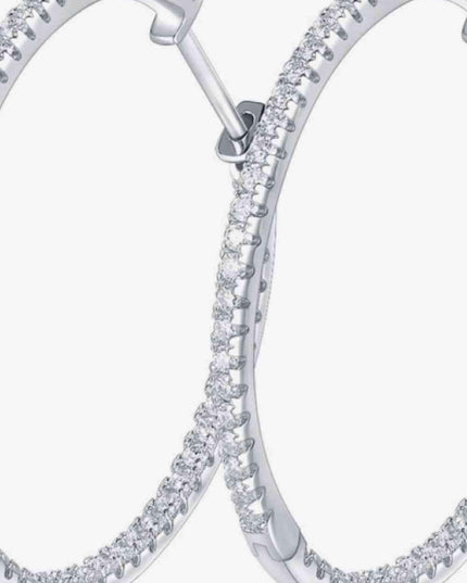Chic Moissanite-Studded Sterling Silver Hoop Earrings
