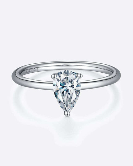 Elegant 1 Carat Platinum-Plated Lab-Diamond Sterling Silver Ring