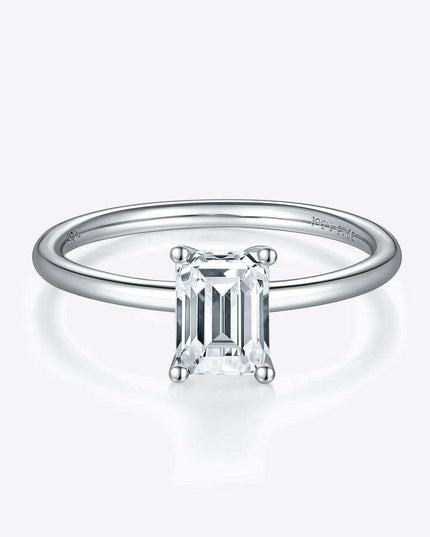 Elegant 1 Carat Platinum-Plated Lab-Diamond Sterling Silver Ring