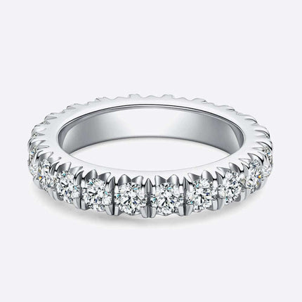 Timeless Radiance Lab-Created Diamond and Moissanite Silver Eternity Band