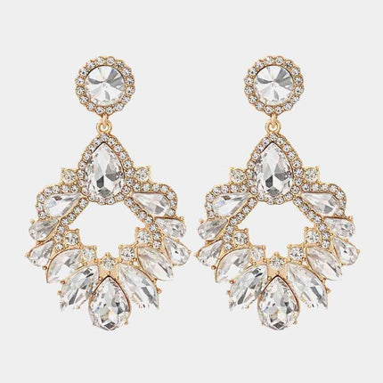 Elegant Glass Stone Drop Earrings for Timeless Style