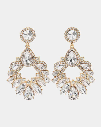 Elegant Glass Stone Drop Earrings for Timeless Style