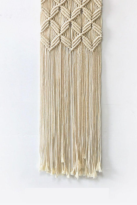 Exquisite Handmade Cotton Macrame Wall Hanging with Artistic Sticks - 10.2*29.5 in