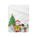 Cozy Santa Christmas Sherpa Fleece Blanket with Joyful Design