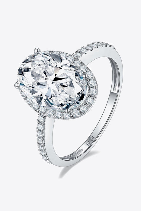 Elegant 4.5 Carat Lab-Diamond Halo Ring Set in Sterling Silver