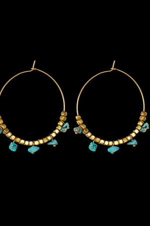 Turquoise Stainless Steel Hoop Earrings-Trendsi-Pastel Blue-One Size-Très Elite