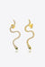 Platinum and 18K Gold Snake Earrings with Zircon Embellishments