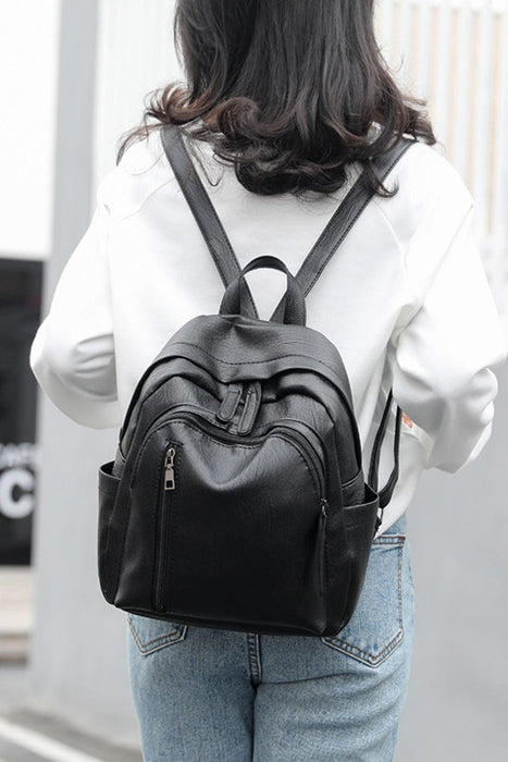 Chic PU Leather Backpack - Stylish Oversized Rucksack
