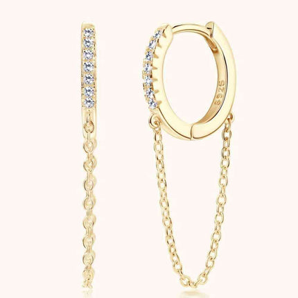 Sophisticated Charm: Lab-Grown Diamond Sterling Silver Huggie Earrings - A Modern Classic