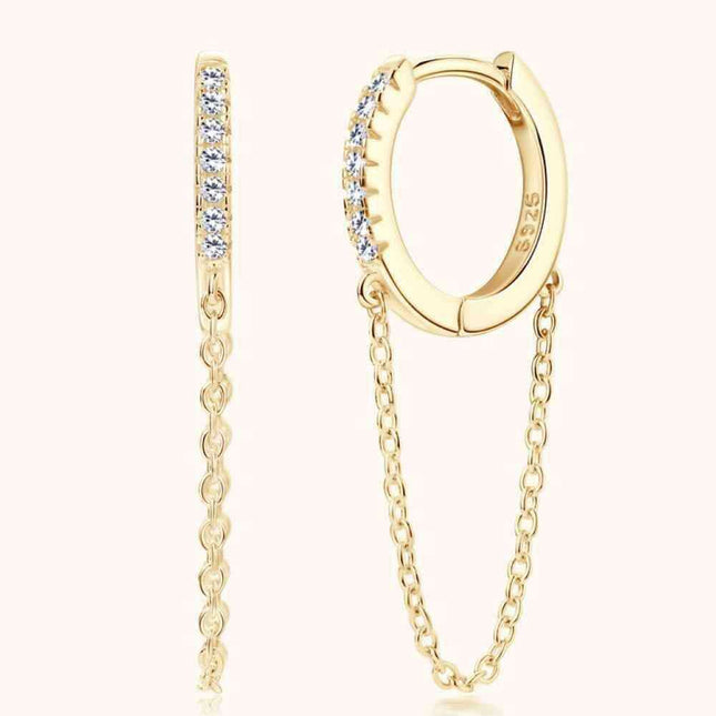 Sophisticated Charm: Lab-Grown Diamond Sterling Silver Huggie Earrings - A Modern Classic