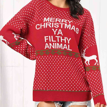 Joyful Holiday Knit Sweater
