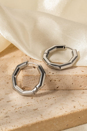 Geometric Stainless Steel Earrings-Trendsi-Gold-One Size-Très Elite