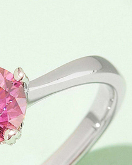 Rainbow Lab-Created Diamond Solitaire Ring with Platinum Coating