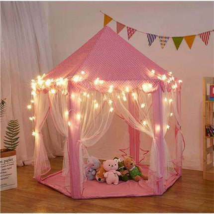 Magical LED Starry Princess Castle Play Tent for Kids