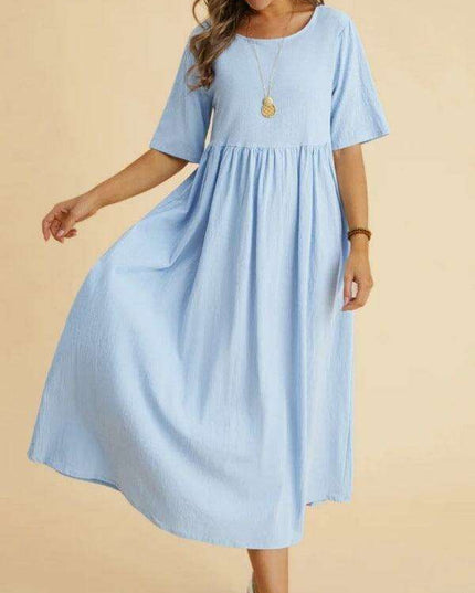 Relaxed Fit Drop Shoulder Midi Dress for Effortless Style