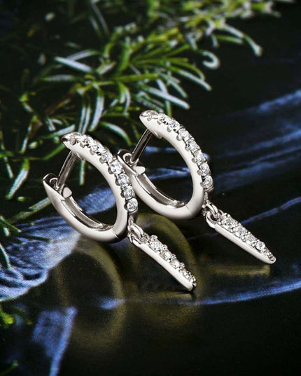 Dazzling Lab-Created Diamond Sterling Silver Earrings with Platinum and Gold Finishes