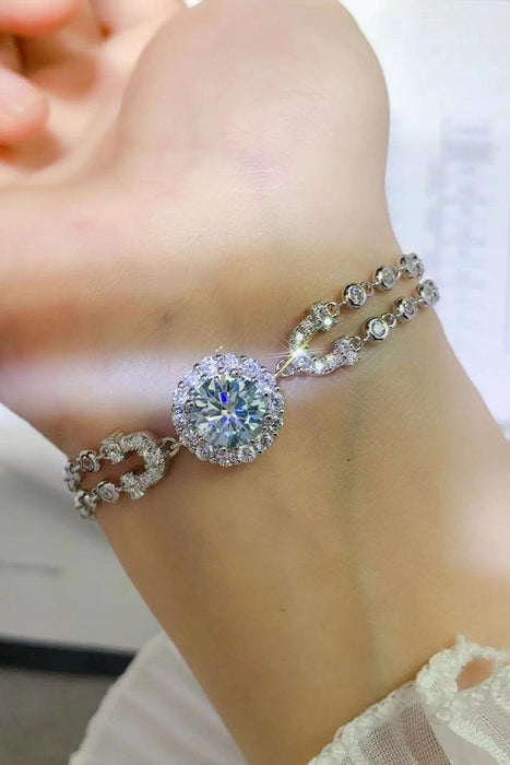 Elegant Double-Layered Lab-Diamond Bracelet with Dazzling Zircon Details