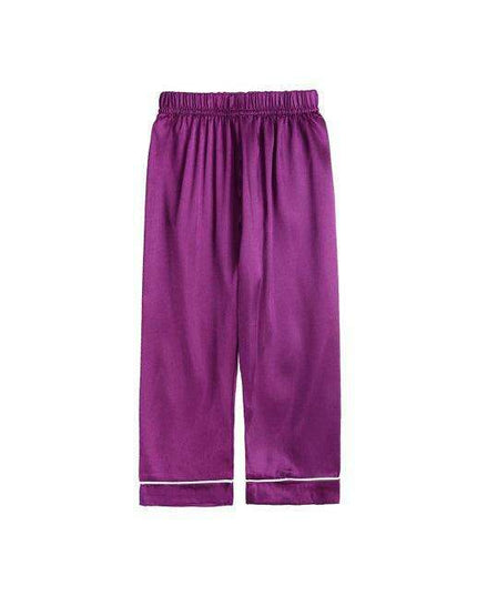 Elegant Kids' Long Sleeve Satin Sleepwear Set