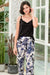 Lace Trim Cami and Floral Pants Lounge Set-Trendsi-Black-S-Très Elite