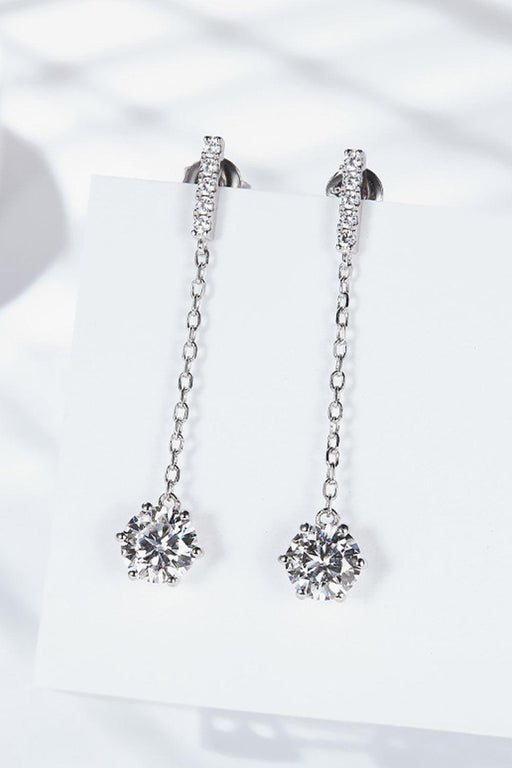 Elegant Lab-Diamond Drop Earrings with Zircon Accents - 2 Carat Glamour