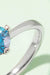 Vibrant Multicolored Lab-Grown Diamond Solitaire Ring in Platinum-Plated Sterling Silver