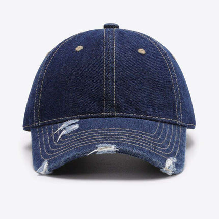 Vintage-Inspired Distressed Cotton Cap with Customizable Fit for Effortless Style