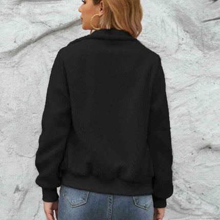 Chic Cozy Mock Neck Zip-Up Sweater Jacket