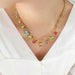 Crystal-Embellished Copper Chain Necklace with Titanium Steel Accents