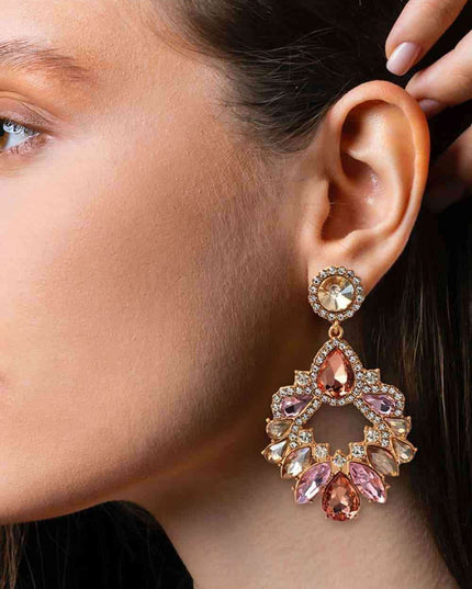 Elegant Glass Stone Drop Earrings for Timeless Style