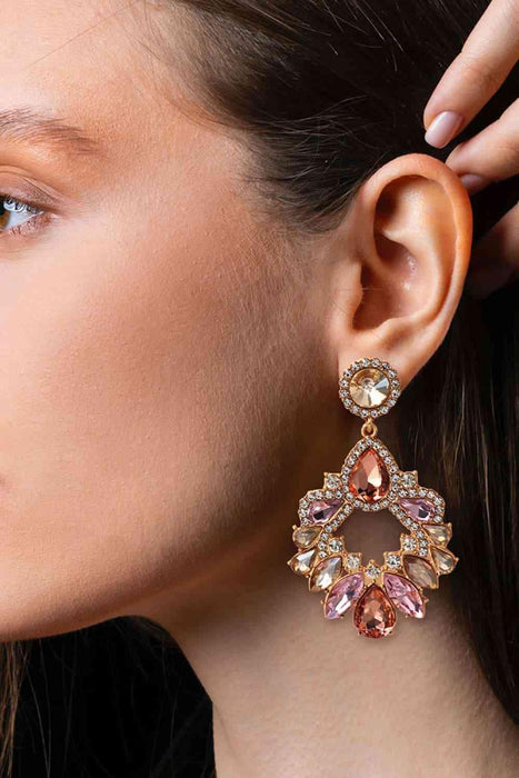 Elegant Glass Stone Earrings with Modern Design