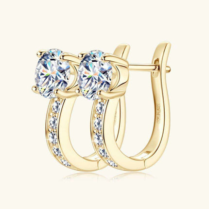 Sophisticated 2 Carat Lab-Diamond and Zircon Earrings in Sterling Silver - Embrace Luxury