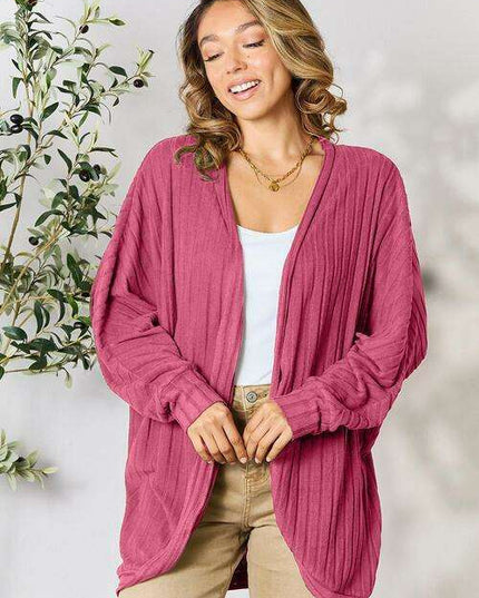 Chic Ribbed Cocoon Cardigan - Redefine Your Casual Look