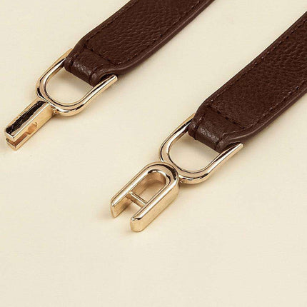 Elegant Stretch Belt with Distinctive Metal Buckle - High-Quality PU Leather