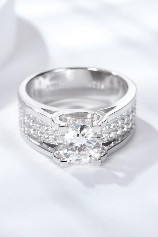 Radiant 1 Carat Moissanite Sterling Silver Ring with Platinum Finish