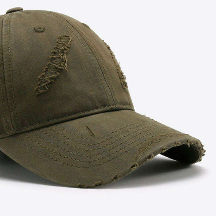 Retro Distressed Cotton Baseball Cap with Customizable Strap - Elevate Your Style