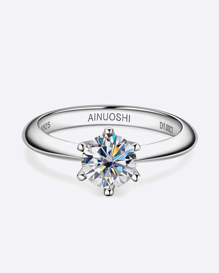 Sophisticated Platinum Lab Diamond Ring: Elegant 1 Carat Sparkler