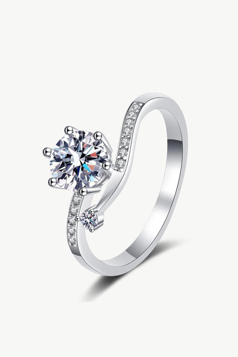 Sleek 0.5 Carat Lab Grown Diamond Sterling Silver Ring with Zircon Accents