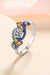 Luxurious Moissanite and Zircon Ring Set in Rhodium-Plated Sterling Silver