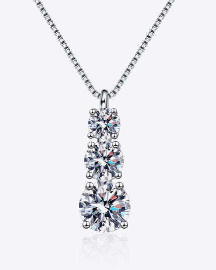 Timeless Triple Lab-Grown Diamond Pendant Necklace - Luxe Elegance Collection