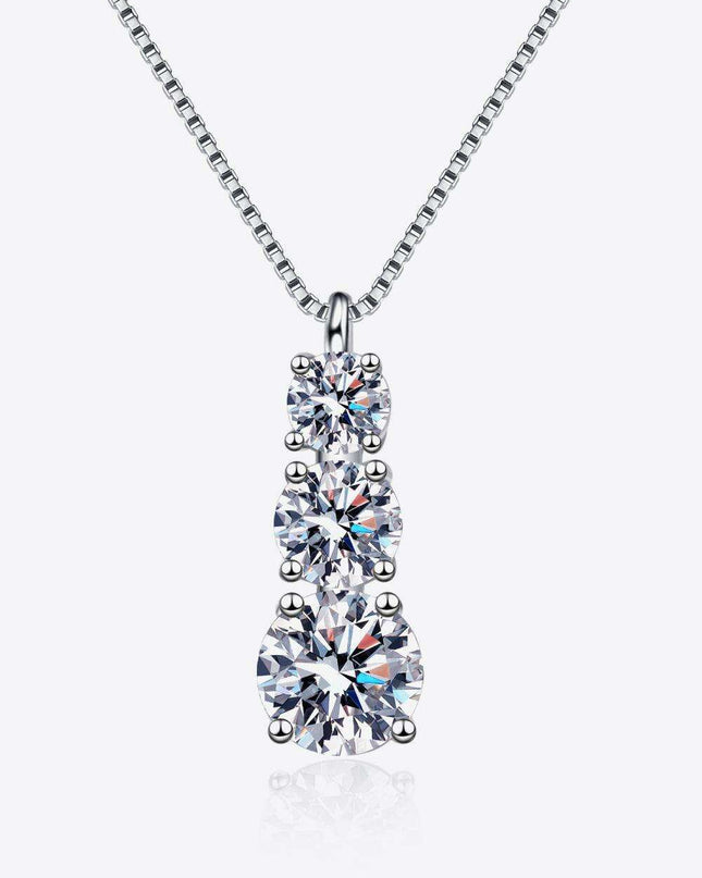 Timeless Triple Lab-Grown Diamond Pendant Necklace - Luxe Elegance Collection