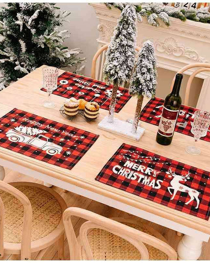 Colorful Plaid Polyester Table Mat Collection