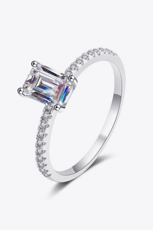 Opulent 925 Sterling Silver Moissanite Ring with Lab-Diamond Accent Stones and Certification